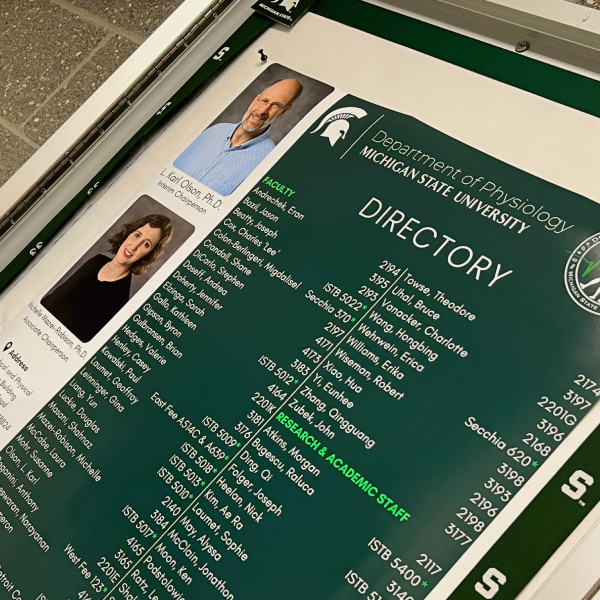 angled photo of a directory listing with portraits