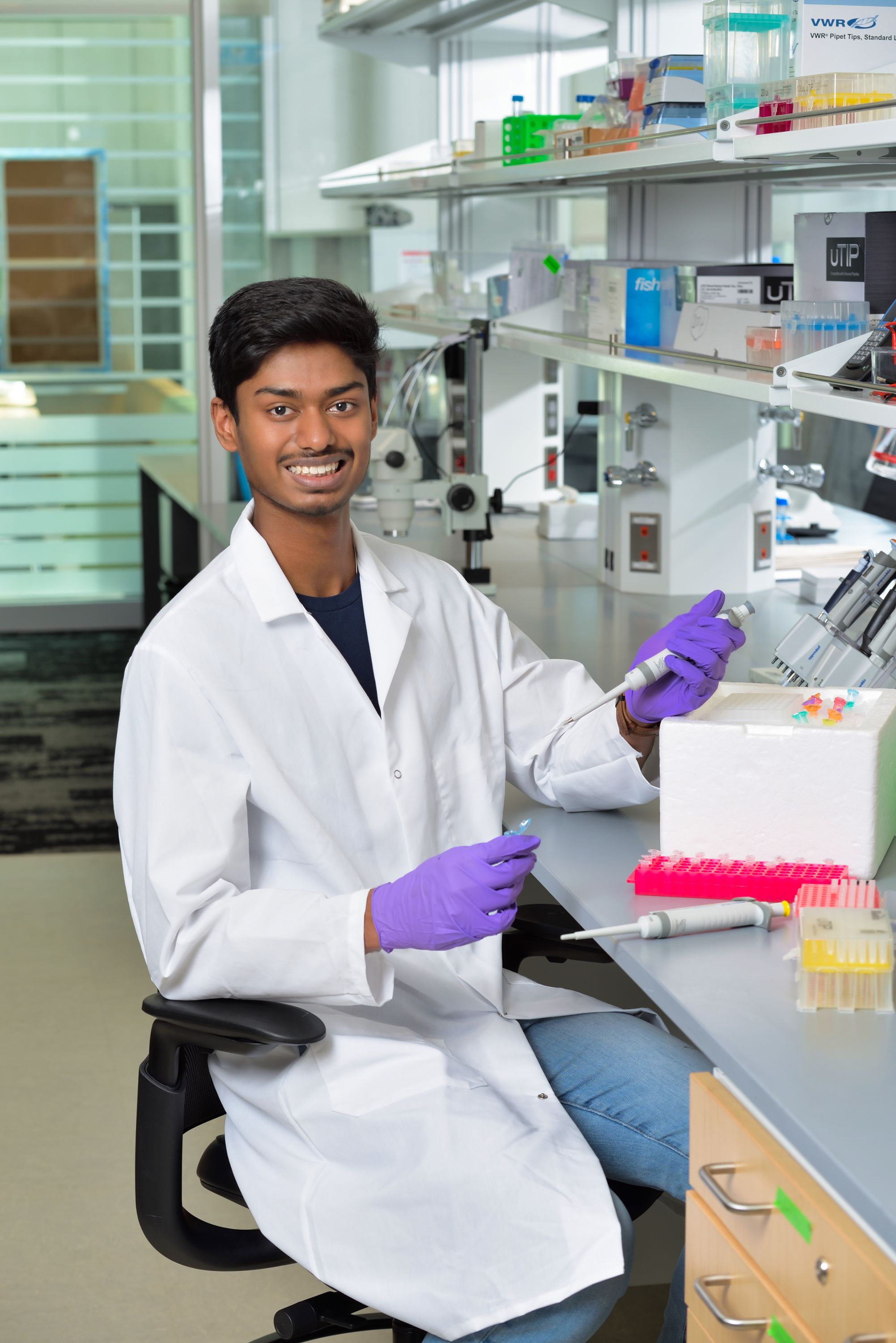 Hari Ramakrishnan is pictured in a lab